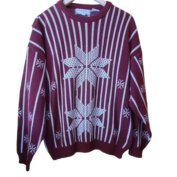 Celebrity Club vintage MEDIUM knit sweater 1980s grandpacore farmhousecore retro - Picture 1 of 8